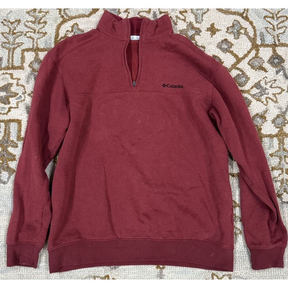 Columbia Men's Great Hart Mountain 1/4 Zip Red Jacket Size Large